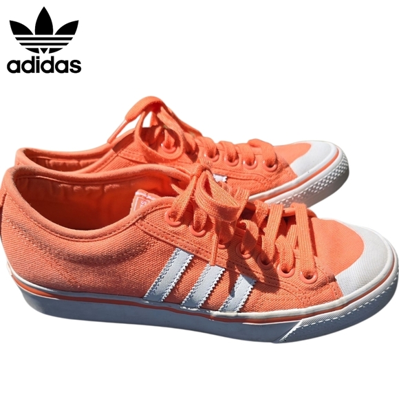 ADIDAS Nizza Sneakers Womens Size 8 Orange/ White - Picture 2 of 7